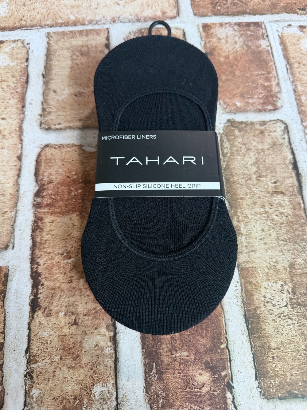 Tahari Black Microfiber No-Show Liner Socks